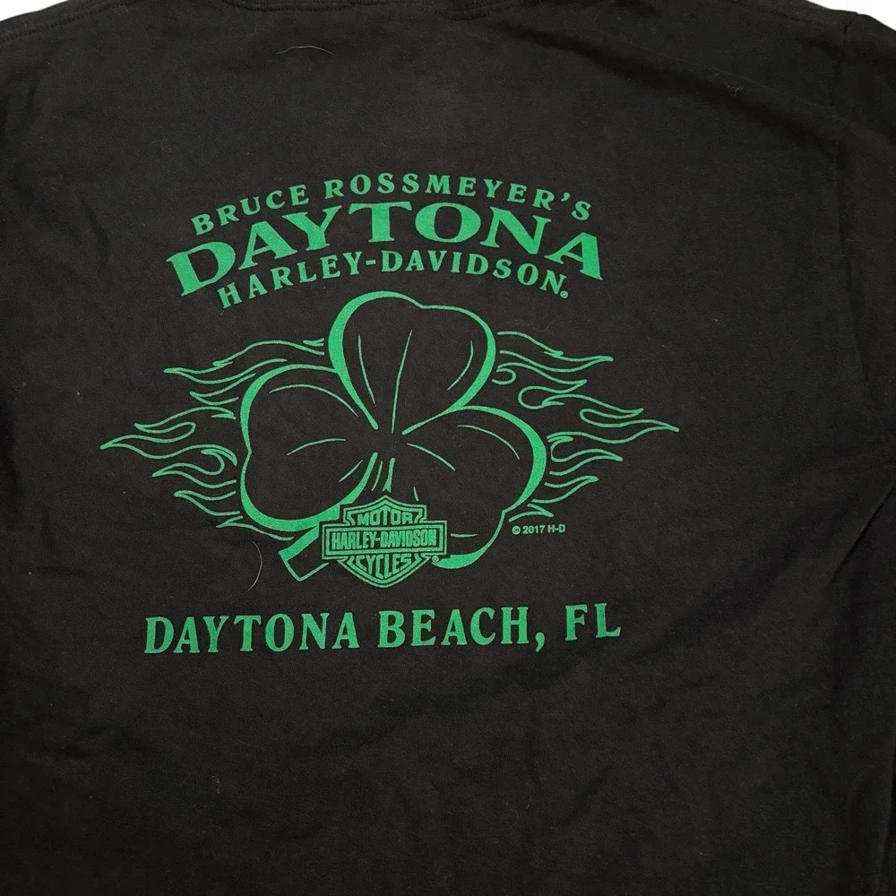 Harley-Davidson Feeling Lucky Graphic Tee‎ Mens Small Shamrock Skull Leprechaun